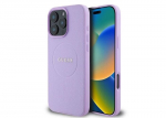 Guess PU grūdėtas klasikinis logotipo dėklas su &bdquo;MagSafe&ldquo;, skirtas iPhone 16 Pro Max 6,9 colio purpurinei spalvai &ndash; GUHMP16XPGHSMMU