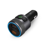 FM siųstuvas Bluetooth USB-C + USB įkrovimo lizdas, laisvų rankų įranga