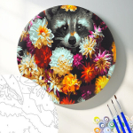 Tapyba pagal numerius turas - Raccoon gėlėse 40 - Jūsų hobis