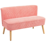 Dvivietė sofa, eleganti&scaron;kas skandinavi&scaron;ko stiliaus dizainas, tvirtas medinis rėmas, iki 150 kg, 117 x 56,5 x 77 cm, rožinė, Rosa