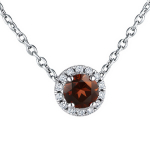 Sidabrinė grandinėlė moterims su granatu ir cirkoniais Brasco 60797 60797-42, 42