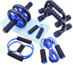Nursing supplies,Abdominal Wheel Kit - Complete Fitness Set Includes Pump Handle, Jump Rope, Hand Gripper, Knee Mat,