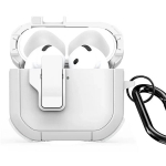 Dux Ducis PECP PC+TPU Apsaugos dėklas su kabliu Apple AirPods 4 Baltas