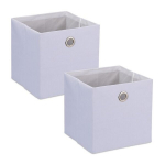 Rinkinys i&scaron; 2 daiktų laikymo dėžių 30,5x30,5x30,5cm., baltos/sidabrinės spalvos