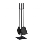 Rinkinys i&scaron; 3 židinio įrankių ir stovo 61x15x15cm., juodos spalvos