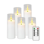 Elektroninės žvakės rinkinys su pulteliu,  Balta - gylis 2,3 x auk&scaron;tis 12,7 cm12,7 cm15,24 cm17,78 cm20,32 cm