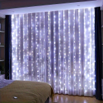 Kalėdinės LED užuolaidų girliandos rinkinys, baltas