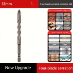 Keturių a&scaron;menų dantytas ekscentrinis grąžtas 12mm, 12mm-1vnt