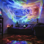 Aurora Borealis projektoriaus naktinė lempa