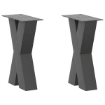 Kavos staliuko kojelės x formos 2 vnt antracitas 28x(42-43) cm