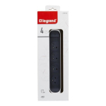 Multiprise LEGRAND - FB 4x2P+T premium rotacinė ir fiksuojama - Balta/juoda