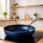 Deimantinė keptuvė 28 cm mėlyna Premium Ceraflon Indukcija Non-stick