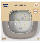 Chicco dubenėlio ir lėk&scaron;tės rinkinys, pilkas, 2 dalių