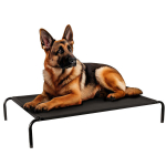 Petsona &scaron;uns guolis, &scaron;uns gultas, augintinio guolis vidaus ir lauko naudojimui, pakeltas, atsparus kramtymui, patvarus, vidutinio dydžio &scaron;unų guoliai, patogus augintiniui, 109x20x71 cm, juoda spalva