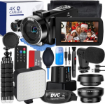 4k vaizdo kamera 60 fps / 48 Mp automatinis fokusavimas fotoaparatui - ne&scaron;iojama ir kompakti&scaron;ka skaitmeninė kamera su naktiniu matymu, Wifi, nuotolinio valdymo pulteliu, plataus kampo objektyvu, makro objektyvu, trikoju ir i&scaron;oriniu Nb-2409