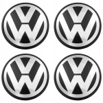 Ratų vidurio dangteliai logotipo emblema, ratlankių dangteliai VOLKSWAGEN 76 mm Juodas blizgesys