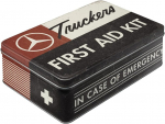 Nostalgic-art Retro stiklainis plok&scaron;čias, 2.5 L, Daimler Truck - First Aid Kit - dovana sunkvežimių vairuotojams, originalus licencijuotas produktas (olp), skardinė su dangteliu, dirbtuvių dekoracija vintažinio dizaino