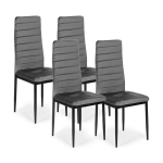 Kėdės su kontūruotu atlo&scaron;u - GREY VELVET - 4 komplektas