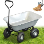 Fishtec sodo vežimėlis 75 l - priekaba-karutis savivartis su 4 pneumatinėmis padangomis, skersmuo 260 mm - maksimali apkrova 250 kg - ilgas traukimo strypas - 86 x 60,5 cm - galvanizuotas metalas