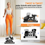 Niceday Twist stepperis namams | Sūpynių stepperis su galios virvėmis | Stepperis treniruoklis su Lcd ekranu | 2 viename treniruoklis iki 100 kg | Kojų/rankų treniruoklis