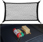 Aozuo automobilinis bagažo tinklelis, krovinio tvirtinimo tinklelis, 70 x 40 cm, i&scaron;sitempia iki 140 x 80 cm, elastinis tinklinis organizatorius, krovinio tinklelis su 4 kabliukais, bagažinės tinklelis daugumai automobilių
