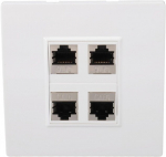 Ethernet sieninė plok&scaron;tė, 4 prievadų keystone lizdo sieninė plok&scaron;tė su nuimamu laidininko lizdu, moteri&scaron;ka-moteri&scaron;ka ethernet sieninė jungtis, skirta cat5/5e/6/6a ethernet įrenginiams