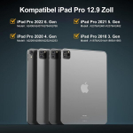 Iveoppe klaviatūra, skirta Ipad Pro 12.9, dėklas su klaviatūra, skirtas Ipad Pro 6th/5th/4th/3rd kartai, bluetooth Qwertz magnetinė klaviatūra, skirta Ipad 12.9 colių (6/5/4/3 Gen) 2018-2022, mėlyna