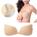Smėlio spalvos lipni push-up liemenėlė be petne&scaron;ėlių