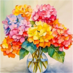 Daisen deimantinis paveikslas &bdquo;Hortenzija&ldquo; 30 x 30 cm