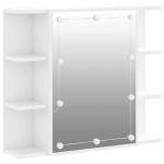 Veidrodinė spintelė su LED, balta, 70x16,5x60cm, blizgi CFE843271
