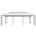 Pavėsinė su dvigubu stogu, baltos spalvos, 6x3m, plienas CFE19550