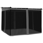 Pavėsinė su tinklinėmis sienelėmis, antracito, 3x3m, plienas CFE53444