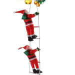 Kalėdų Senelis ant kopėčių dekoracija, 60 cm