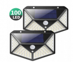 ANDY &Scaron;viestuvas su saulės baterija ir judesio davikliu sieninis lauko 100 LED Happy People (2 vnt.)