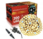 &scaron;iltai baltos spalvos lauko girlianda 200LED, 15m. flash