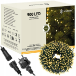 Kalėdinės LED girliandos 500 LED, 40 m, &scaron;iltai baltos, vidaus / lauko