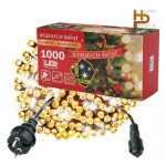 Happy People andy 1000LED kalėdinė lauko girlianda, &scaron;iltai baltos spalvos 66 m flash