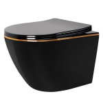 Pakabinamas Wc Dubuo Rea Carlo Mini Tornado Black Gold Edge Black 49X36X37CM