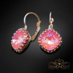 Auskarai moterims DiamondSky &bdquo;Vintage IV (Lotus Pink DeLite)&ldquo; su Swarovski kristalais