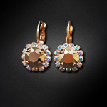 Auskarai moterims DiamondSky &bdquo;Glory II (Rose Gold)&ldquo; su Swarovski kristalais