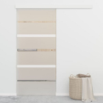 Stumdomos durys, sidabrinės vidaXL, 90x205 cm, aliuminis ir ESG stiklas