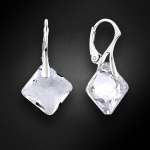Sidabriniai auskarai moterims DiamondSky Shimmer su Swarovski kristalais