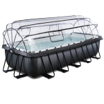 Karkasinis baseinas su smėlio filtru, stogeliu ir &scaron;ilumos siurbliu Exit Leather 540x250x122 cm, juodas