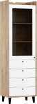 Vitrina Meblocross Dolce Dol-27 4S, &scaron;viesiai ruda/balta