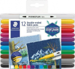 Dvigubų tekstilės žymeklių rinkinys Staedtler Design Journey, 12 vnt.