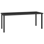 Sodo valgomojo stalas, 180x70x73cm, juodas