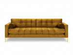 Keturvietė sofa Cosmopolitan Design Bali, geltona/auksinės spalvos