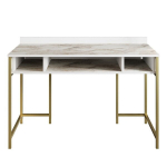 Ra&scaron;omasis stalas Kalune Design 541, 75,2 cm, baltas/auksinės spalvos