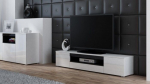 TV staliukas Cama Meble Viva, 180x40x37 cm, baltas/juodas
