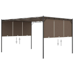 Sodo pavėsinė su &scaron;onine užuolaida, 4x3x2,25 m, ruda
